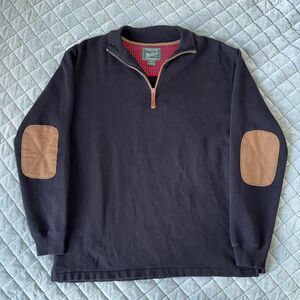 Woolrich Quarter Zip Pullover Elbow Patch Sweater